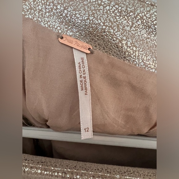 Free People - Metallic Suede Skirt - Size 12 - Picture 3 of 4